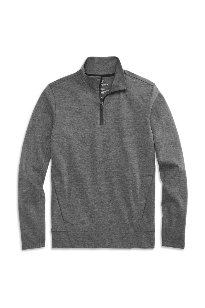 Charcoal Heather | Front view of Atlas Half-Zip in Charcoal Heather