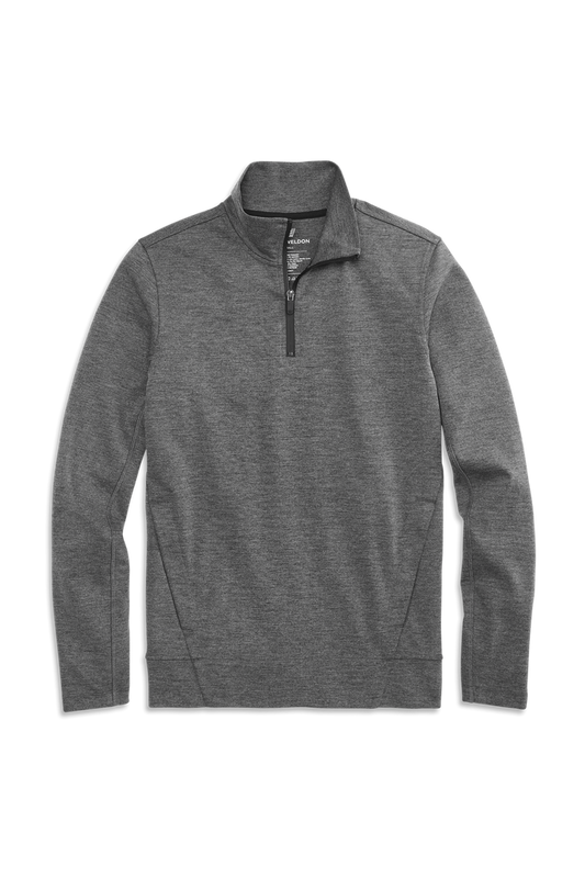 Charcoal Heather | Front view of Atlas Half-Zip in Charcoal Heather