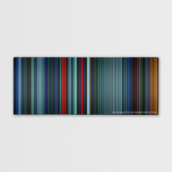 Atomic Blonde color palette canvas print: thousands of thin vertical stripes of color