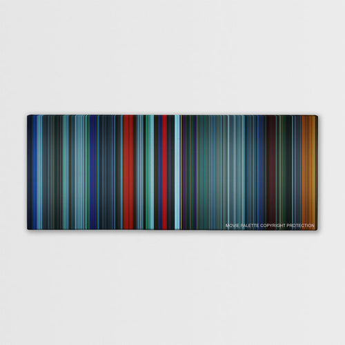 Atomic Blonde color palette canvas print: thousands of thin vertical stripes of color