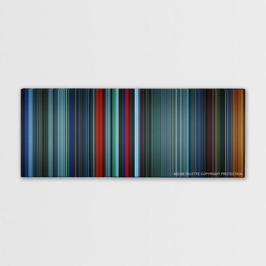 Atomic Blonde color palette canvas print: thousands of thin vertical stripes of color