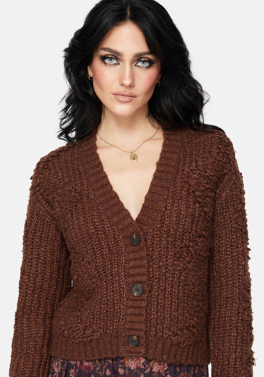 Aubrell Wave V-Neck Knit Cardigan