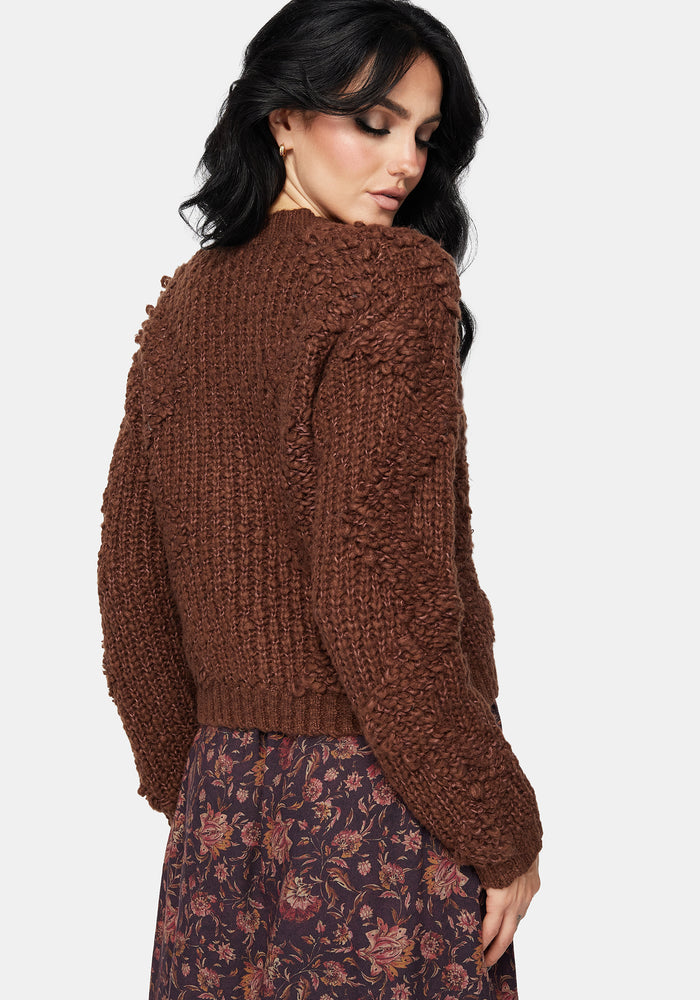 Aubrell Wave V-Neck Knit Cardigan
