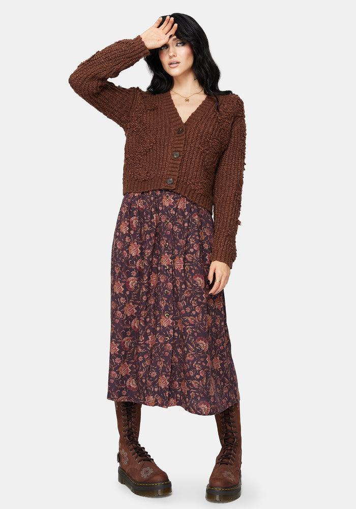 Aubrell Wave V-Neck Knit Cardigan