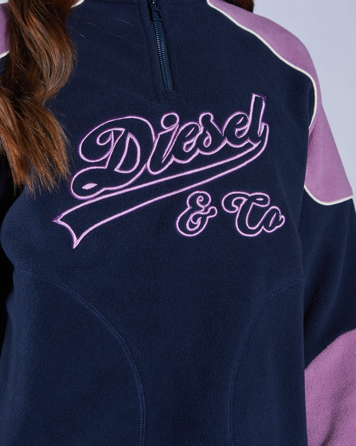 Avi Fleece Half Zip Navy Blossom