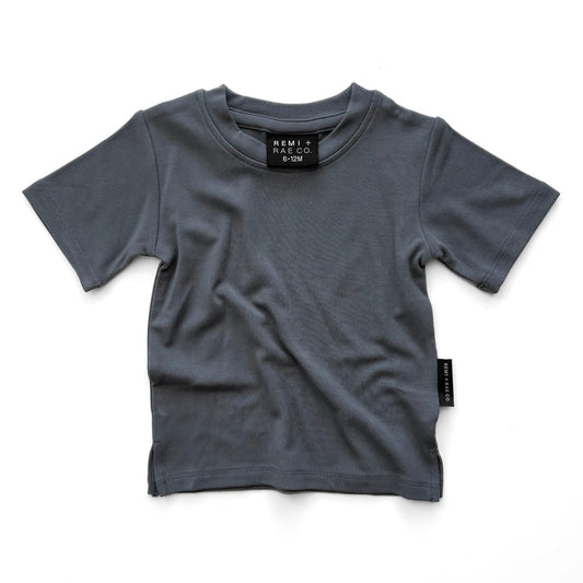 BAMBOO LUXE TEE - STEEL BLUE