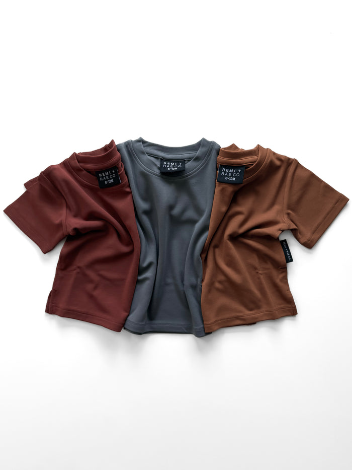 BAMBOO LUXE TEE - STEEL BLUE
