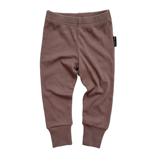 BAMBOO RIBBED LEGGINGS - MOCHA