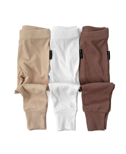 BAMBOO RIBBED LEGGINGS - WHITE