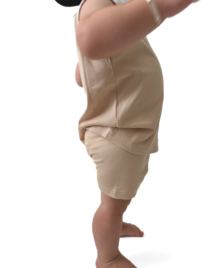 BAMBOO RIBBED POCKET TANK - SAND