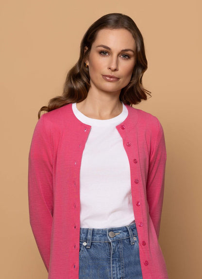 Bay Road Merino - 'Legend' Crew Button Cardigan