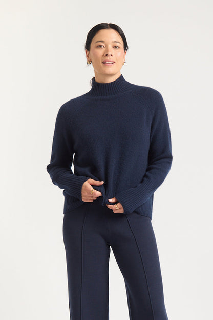 Bebe Cashmere Polo In Midnight Navy