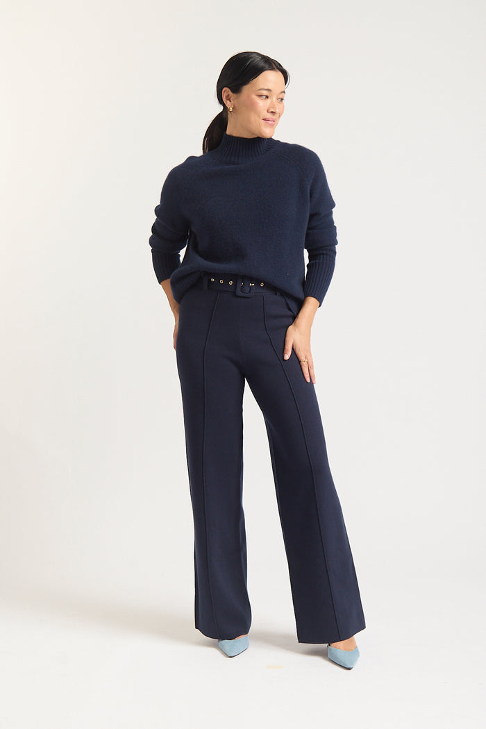 Bebe Cashmere Polo In Midnight Navy