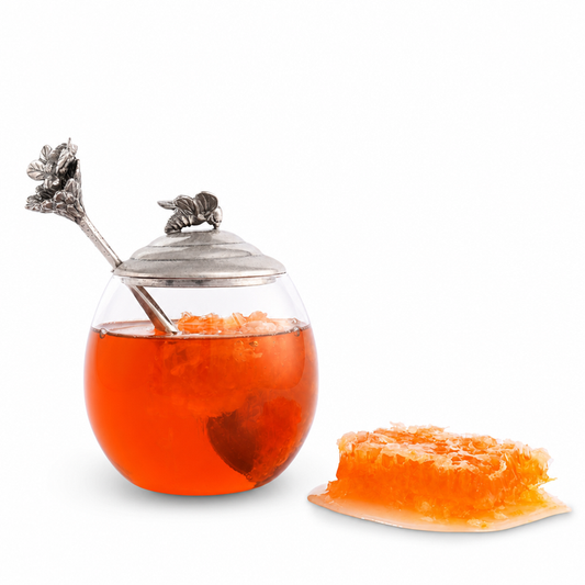 Bee Glass Honey Pot with Spoon 1