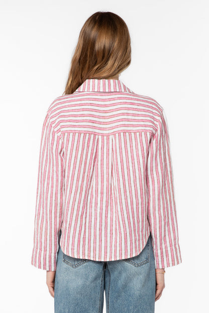 Benny Pink Stripe Shirt - Tops - Velvet Heart Clothing