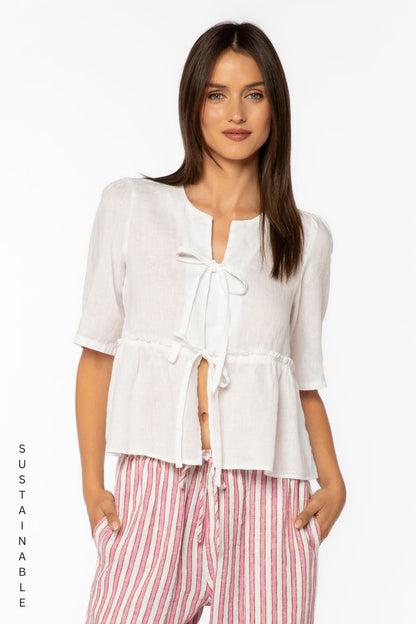 Bevie Optic White Top - Tops - Velvet Heart Clothing