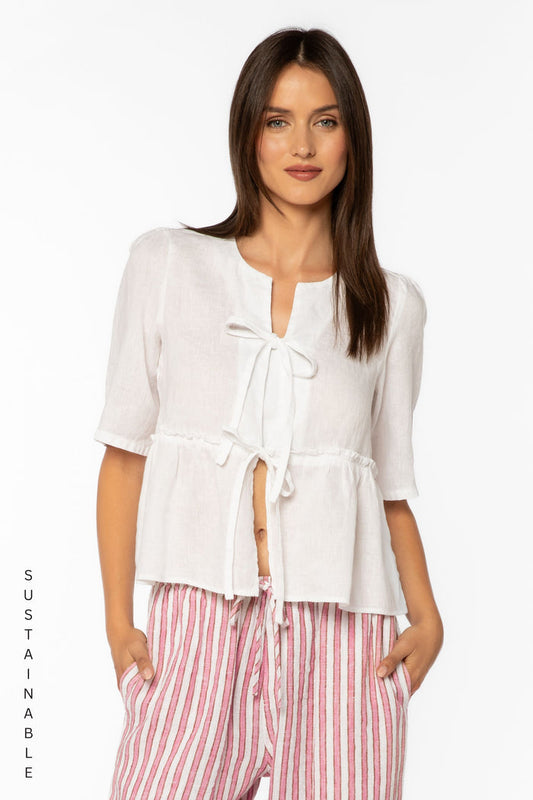 Bevie Optic White Top - Tops - Velvet Heart Clothing