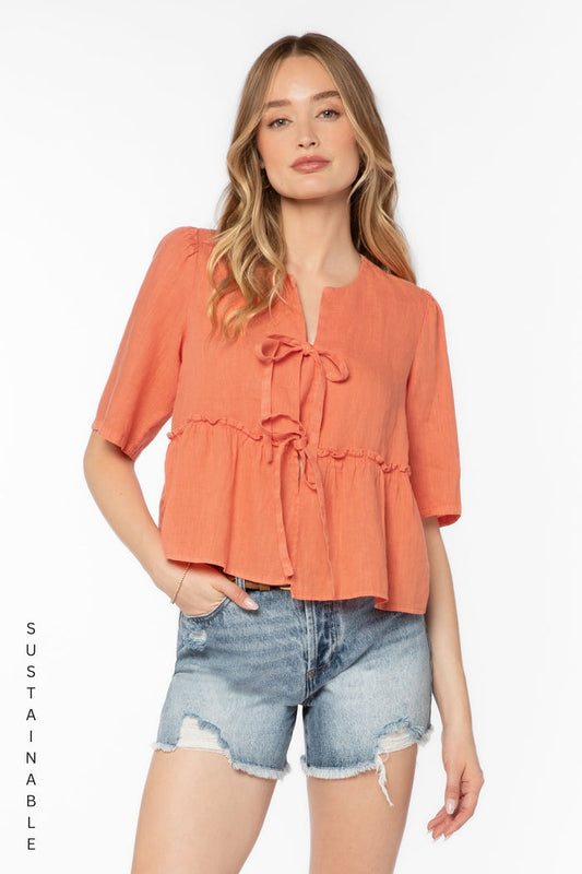 Bevie Persimmon Top - Tops - Velvet Heart Clothing