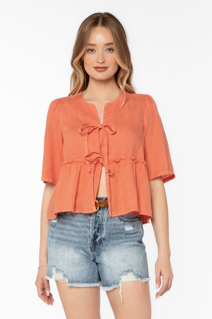 Bevie Persimmon Top - Tops - Velvet Heart Clothing
