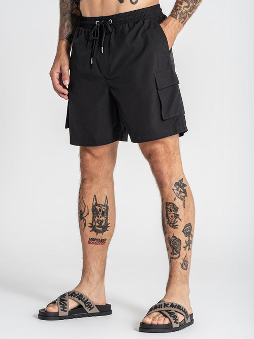 swimshorts / Black Cargo Swimshorts