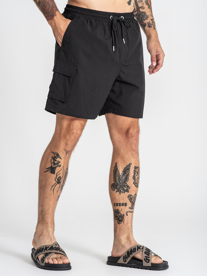 swimshorts / Black Cargo Swimshorts