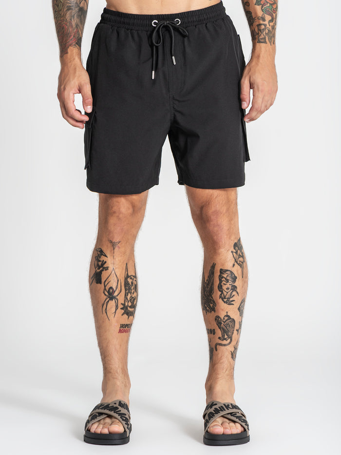 swimshorts / Black Cargo Swimshorts