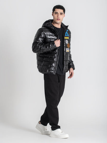 jackets / Black Collage Hoodie Jacket