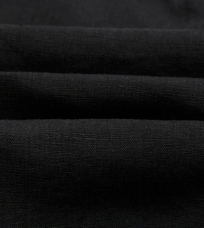 Black Linen Drawstring Shorts