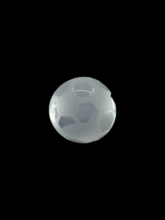 Black Sheep Glass Soccer Ball Marble – Handcrafted glass marble with a detailed soccer ball design, available in assorted sizes. Perfect for collectors, display, gaming, or as a gift for soccer fans.