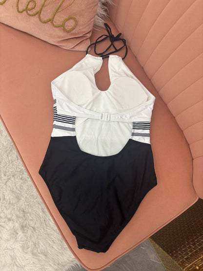 Black & White One-piece Swimwear - Intimate Whispers