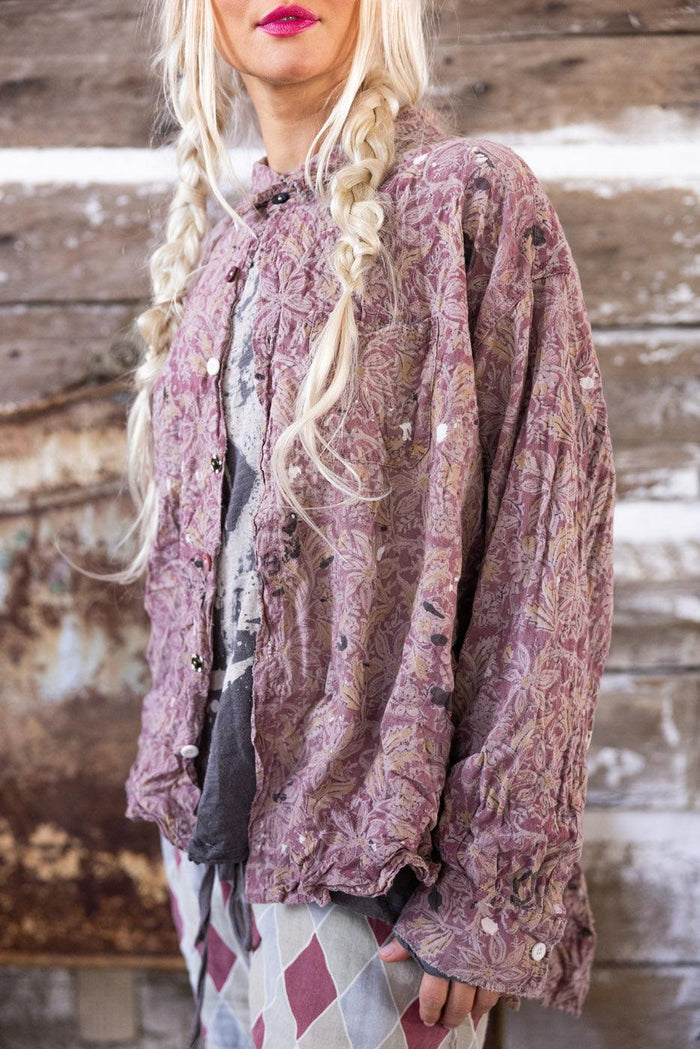 Magnolia Pearl artisan vintage floral jacket, whimsical design, unique boho clothing style