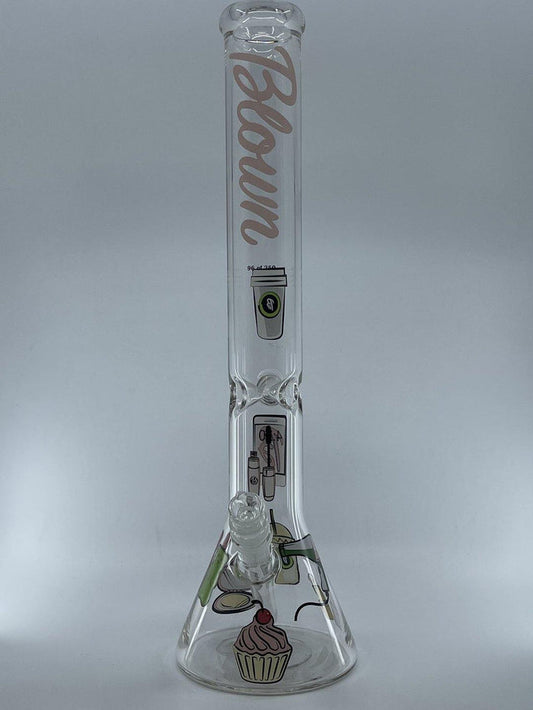 Blown Glass 18-Inch Limited Edition Graffiti Beaker Bong - Artistic Smoking Glassware: Limited Edition, Vibrant Graffiti Artwork, Beaker-Style Design, Stability, Massive Flavorful Hits, Thick Borosilicate Glass, Durable, Visually Striking, Perfect for Functional Use and Display.