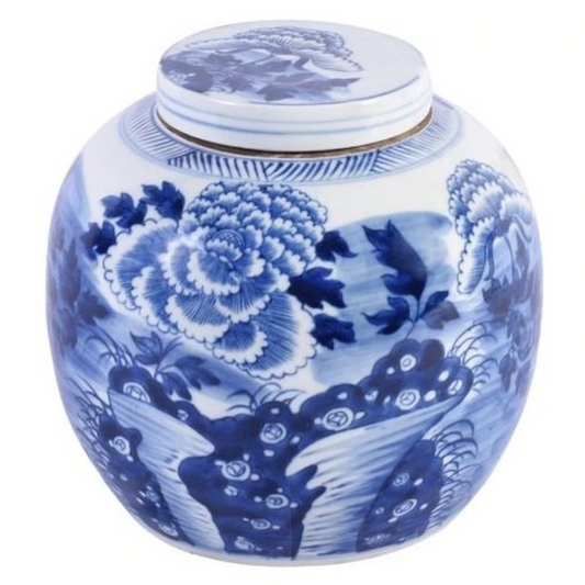 Blue & White Peony Ancestor Jar