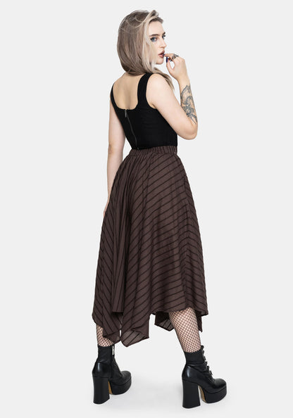 Blythe Handkerchief Hem Midaxi Skirt - Brown