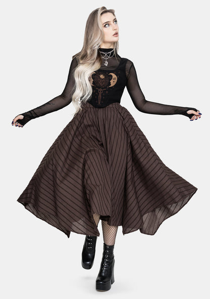 Blythe Handkerchief Hem Midaxi Skirt - Brown