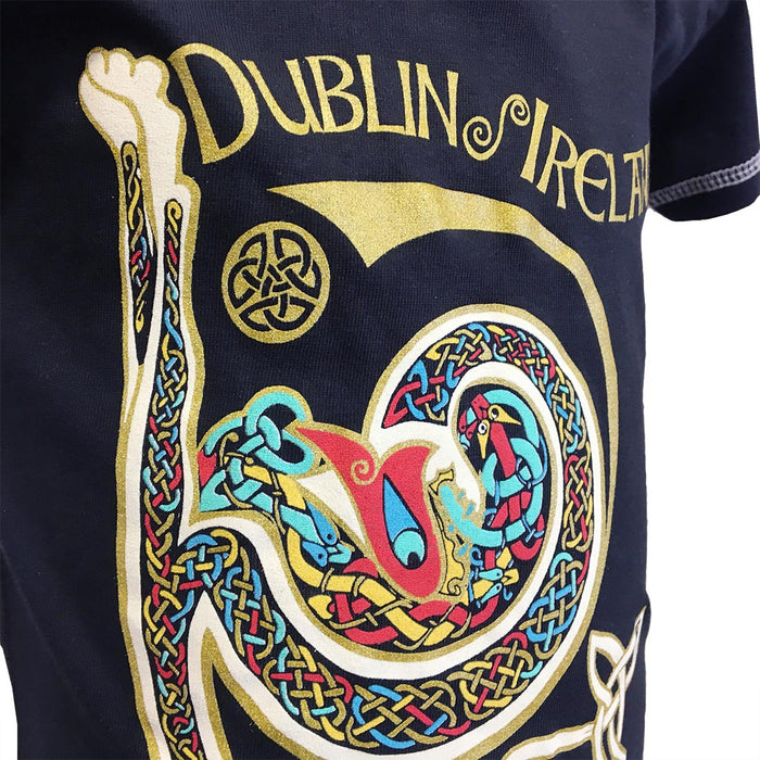 Book of Kells Celtic Swirl T-shirt Navy