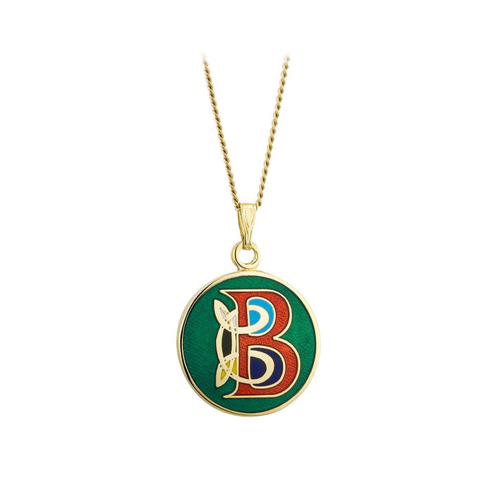 Book of Kells Gold Plated Celtic Initial Pendant