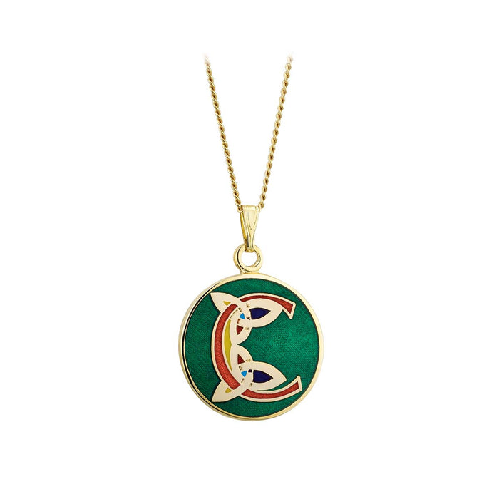 Book of Kells Gold Plated Celtic Initial Pendant