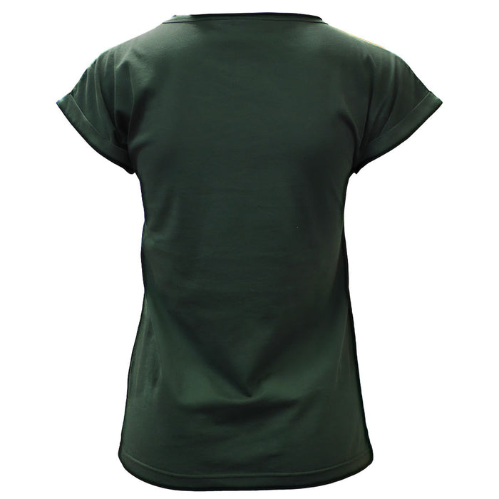 Book of Kells Ladies T-shirt Bottle Green Ireland Rose Gold