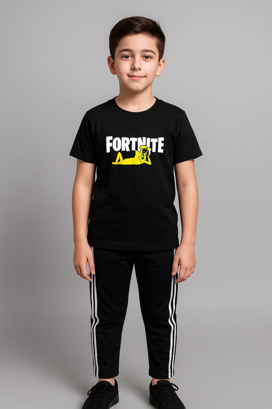 Boy T-shirt and stripe trouser ( Fortnite Front and Back) - Hinz Clothing
