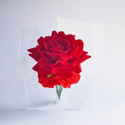 Bulk Romantic Mother's Day Gift Rose and Carnation Arrangement in Butterfly Vase for Her
