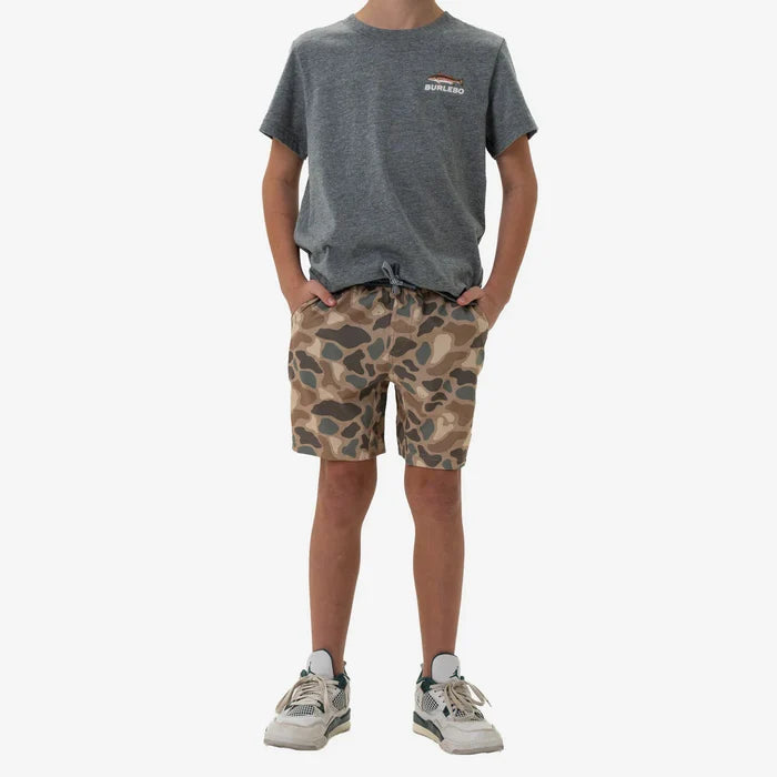 Burlebo Boys Athletic Shorts - Pintail Camo