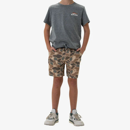 Burlebo Boys Athletic Shorts - Pintail Camo