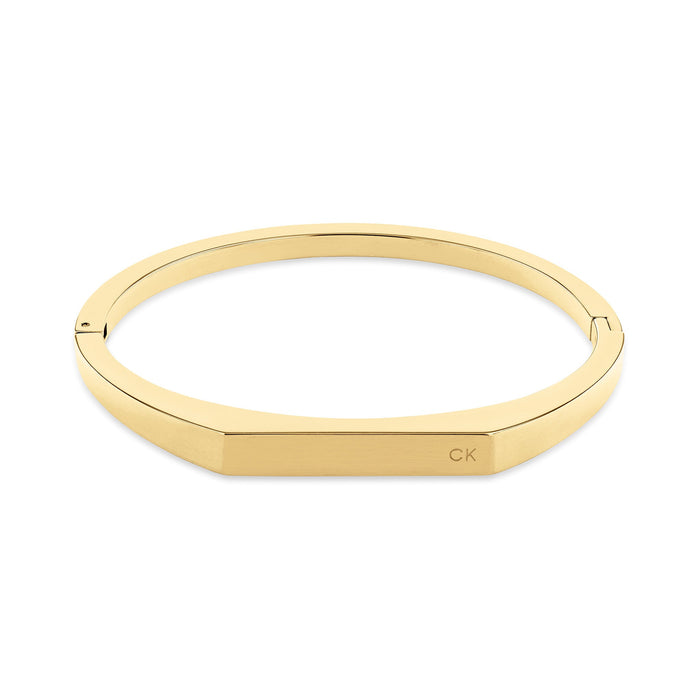 Calvin Klein Jewellery Gold Steel Women's Hinge Bangle - 35000046
