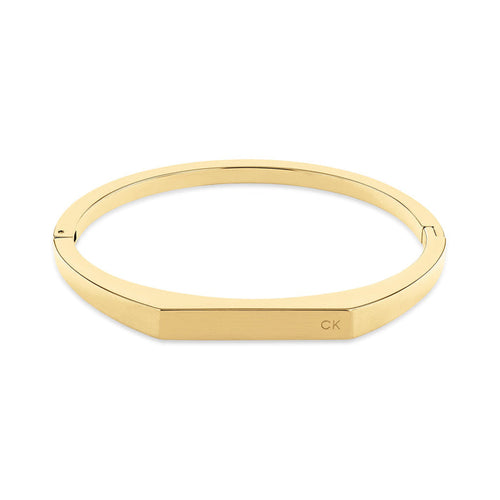 Calvin Klein Jewellery Gold Steel Women's Hinge Bangle - 35000046