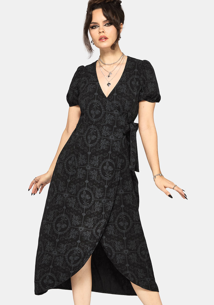 Cameo Floral Printed Midaxi Wrap Dress
