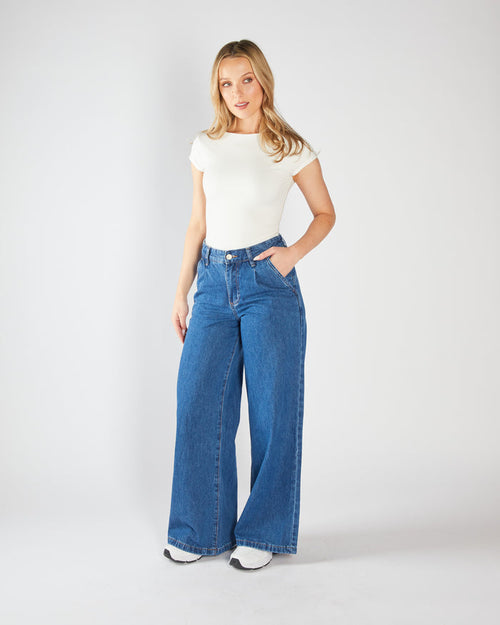 Cameron Wide Leg Medium Blue
