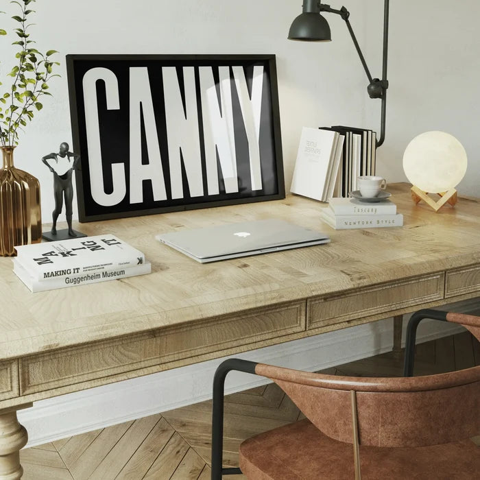 Canny Typography Poster Black and White Print framed home office wall art