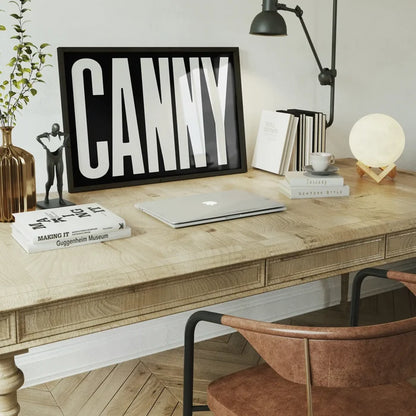 Canny Typography Poster Black and White Print framed home office wall art