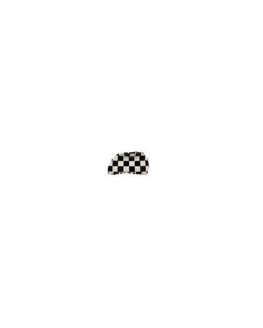 CHECKED HAIRCLAW BLACK/CREAM